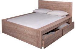 Collection Seattle Double 2 Drw Storage Bed Frame -Warm Oak.